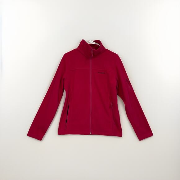 Columbia Women’s Medium Full-Zip Fleece Jacket Pink Magenta Outdoor Hiking Warm - Picture 1 of 11
